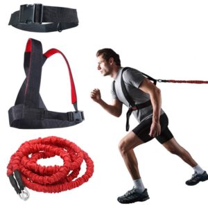 YNXing Dynamic Resistance Trainer Acceleration Speed Cord for Resistance Training to Improve Strength, Power, and Agility 5m/2m Elastic Cord Set (5m Set)