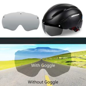 Shinmax Bike Helmet for Men Women, Bicycle Helmet with Detachable Magnetic Goggles for Adult Road Biking Mountain Cycling Helmet (BC-001)