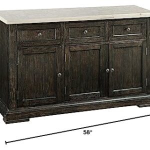 ACME Nolan Server in White Marble and Salvage Dark Oak