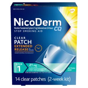 nicoderm cq clear patches, 21 mg, step 1-14 ct, pack of 2