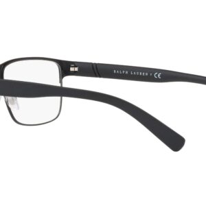 Polo Ralph Lauren Men's PH1175 Rectangular Prescription Eyewear Frames, Matte Black/Demo Lens, 56 mm