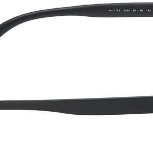 Polo Ralph Lauren Men's PH1175 Rectangular Prescription Eyewear Frames, Matte Black/Demo Lens, 56 mm