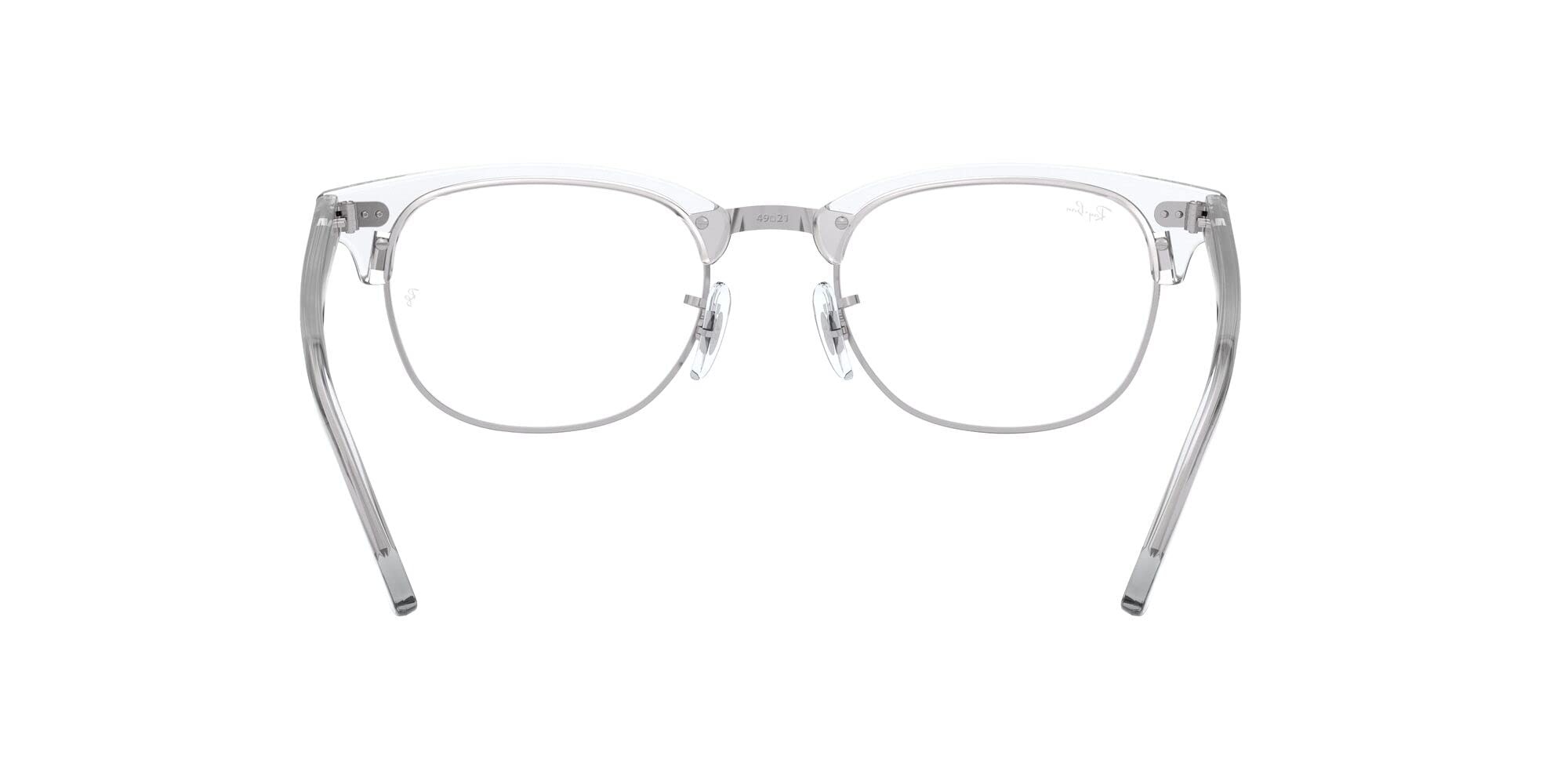 Ray-Ban RX5154 Clubmaster Square Prescription Eyeglass Frames, White Transparent/Demo Lens, 51 mm