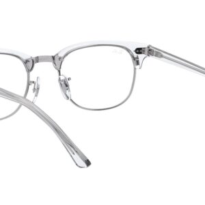 Ray-Ban RX5154 Clubmaster Square Prescription Eyeglass Frames, White Transparent/Demo Lens, 51 mm