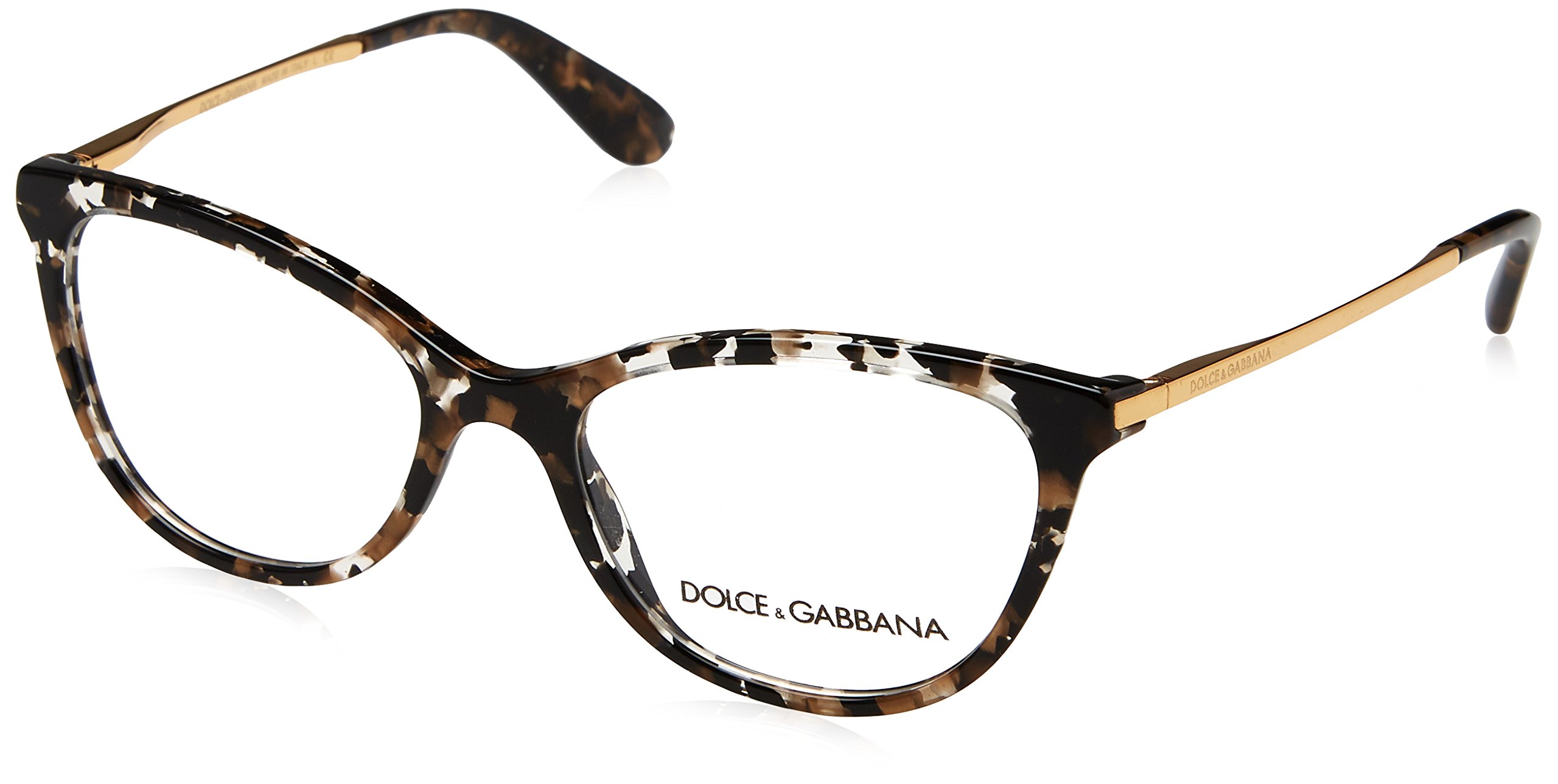 Dolce & Gabbana DG 3258-911 Eyeglasses, Black/Gold w/Demo Lens 54mm