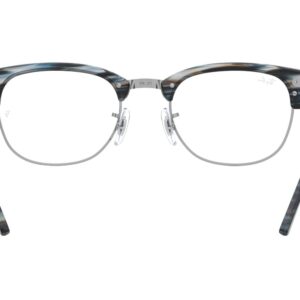 Ray-Ban RX5154 Clubmaster Square Prescription Eyeglass Frames, Blue/Grey Striped/Demo Lens, 51 mm