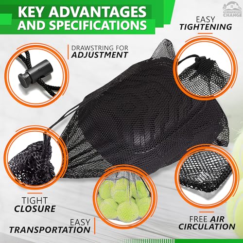 Mesh Bags Drawstring S/5/10 Pcs M/12 Pcs - Mesh Swim Bag Golf Ball Bag Mesh Drawstring Bags Small Mesh Bag Nylon Bag Net Bag Mesh Gym Bag - Tennis Ball Bag Beach Mesh Bag String Bag Mesh Ball Bag