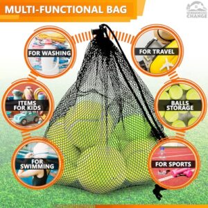 Mesh Bags Drawstring S/5/10 Pcs M/12 Pcs - Mesh Swim Bag Golf Ball Bag Mesh Drawstring Bags Small Mesh Bag Nylon Bag Net Bag Mesh Gym Bag - Tennis Ball Bag Beach Mesh Bag String Bag Mesh Ball Bag