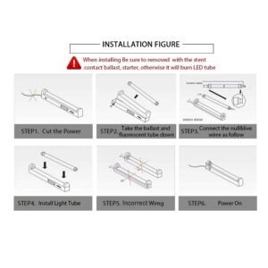 JOMITOP T8 LED Light Bulb 4FT, Ballast Bypass Required, 3360 Lumens, 2pin G13 End Cold White 6000K, Replace 80W Fluorescent Light,Cold White 6000K, Dual-End Powered Clear Cover AC 85-277V 25Pack