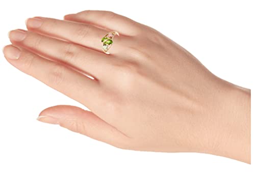 Marquise Peridot Slim Profile Ring, 10k Yellow Gold, 12k Green and Rose Black Hills Gold Size 10