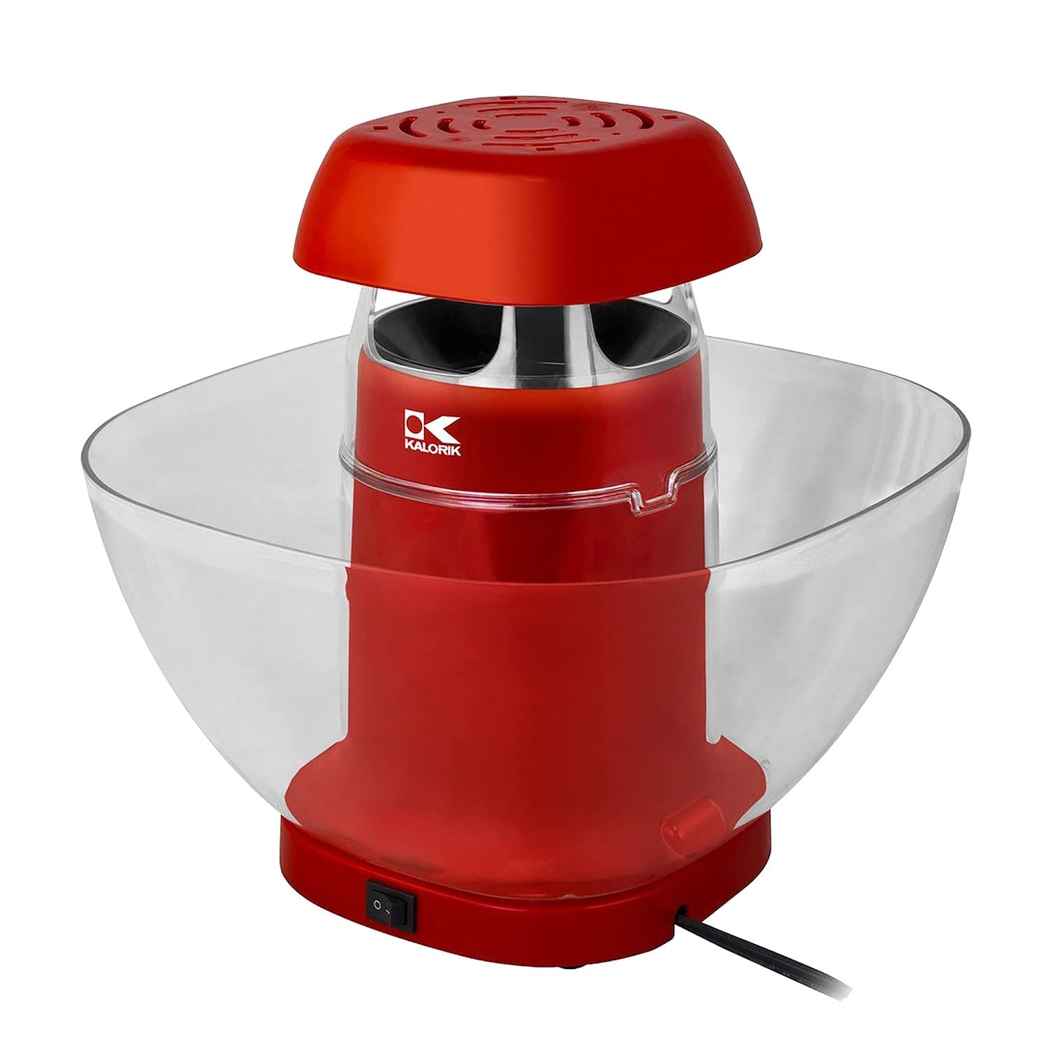 Kalorik Hot Air Volcano Popcorn Maker, Family Size Healthy Traditional No Oil Required Fast n Easy, Low Calorie Snack.