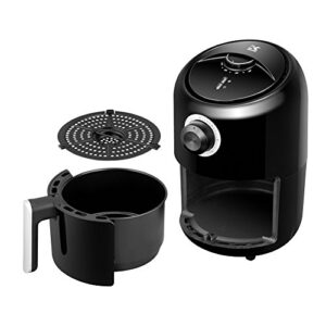 kalorik 1.75 quart personal air fryer, mini space saving electric healthy cooking, timer and temperate controls, black.