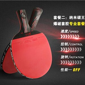 1pcs Black Carbon King 9.8 Training or Game Table Tennis Racket Ping Pong Paddle+1pcs Racquet Bag+3pcs Table Tennis+2Protective Film (TC2-SHORT)