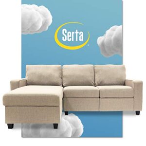 serta palisades reclining sectional with left storage chaise - beige