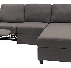 Serta Palisades Reclining Sectional Sofa with Right Storage Chaise, Small Couch with Built-In Storage, Low-Maintenance & Family-Friendly Fabric, Gray