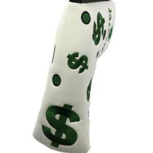 Deluxe Money $ Putter HeadCovers - Replacement Money Blade Head Cover - for Scotty Cameronc Odysseyc Taylormadec Titleistc Ping and Mizuno Putters (White)