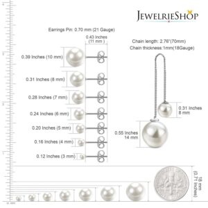 JewelrieShop Pearl Earrings Faux Pearl Stud Ball Earrings Hypoallergenic Pearl Drop Dangle for Women (7 Pairs Studs and 1 Pairs Dangle Earrings)