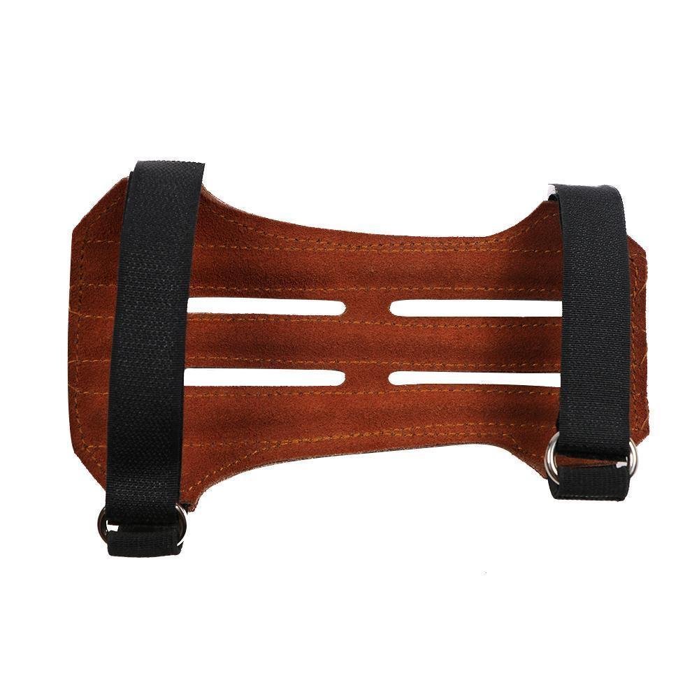 Toparchery Leather Protective Gear Arm Guard 2 Straps Hunting Target with Three Finger Gloves Tab Shooting Practice