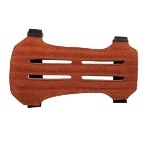 Toparchery Leather Protective Gear Arm Guard 2 Straps Hunting Target with Three Finger Gloves Tab Shooting Practice