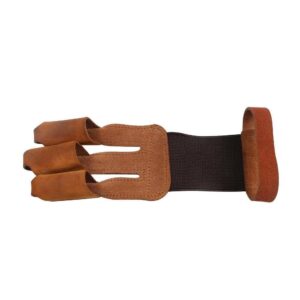 Toparchery Leather Protective Gear Arm Guard 2 Straps Hunting Target with Three Finger Gloves Tab Shooting Practice