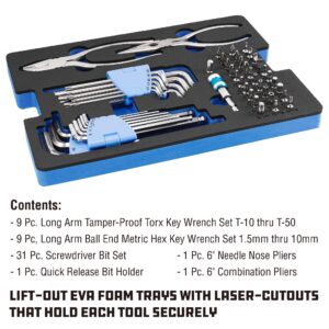 Powerbuilt 83 Pc. 420J2 Stainless Steel Marine Boat Repair Tool Set, Drivers, Pliers, Wrenches, Mallet, Bit Driver/Bits, Sockets, Watertight Shock Resistant Case with Lift-Out Foam Tool Trays - 642411