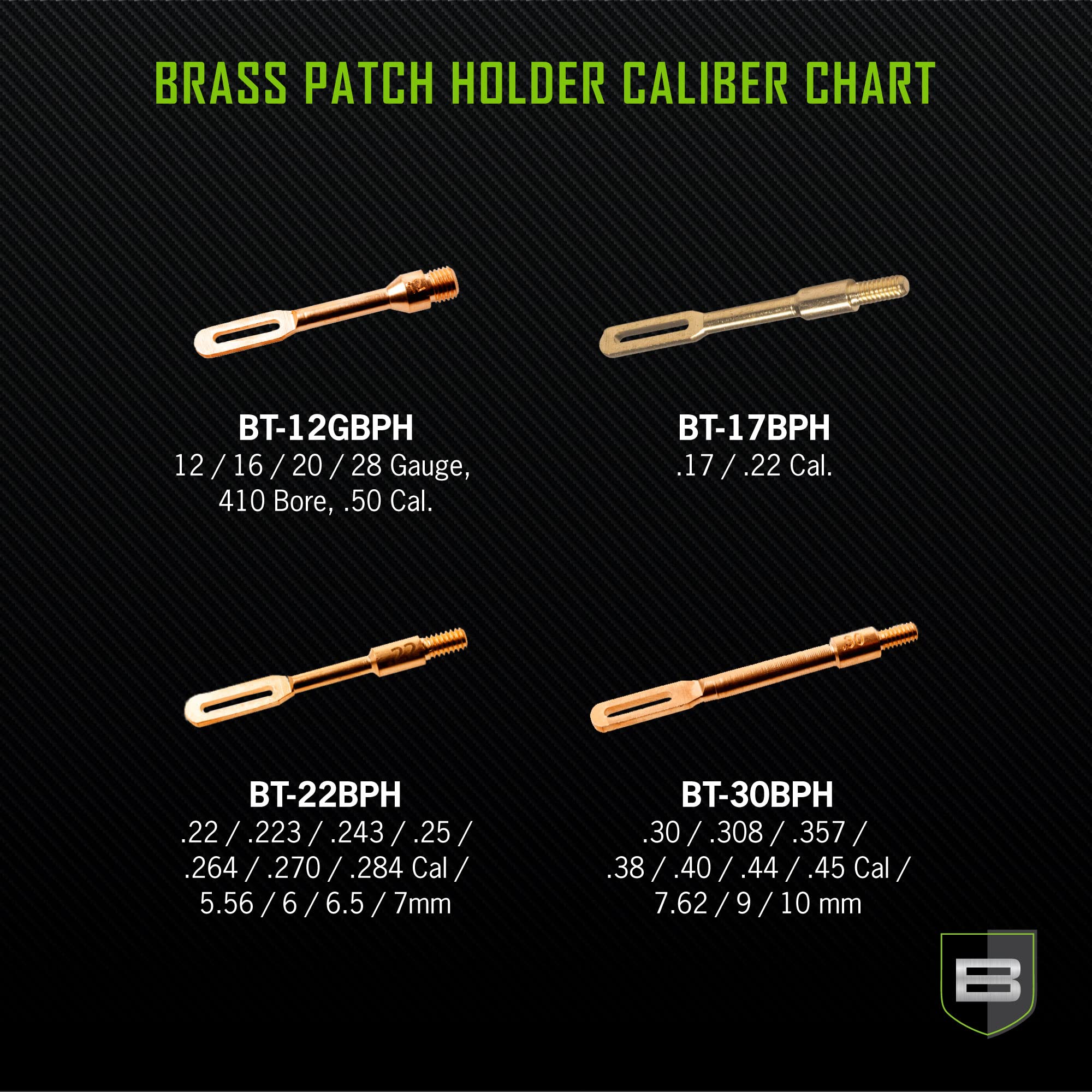 Breakthrough Clean Technologies Brass Patch Holder - Designed for Easily Applying Solvents and Lubricants - Fits ‎.22 / .223 / .243 / .25 / .264 / .270 / .284 Cal / 5.56/6 / 6.5 / 7mm Caliber