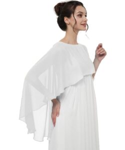 pukguro sheer shawls and wraps for evening dresses chiffon capes for women soft wedding cover up white