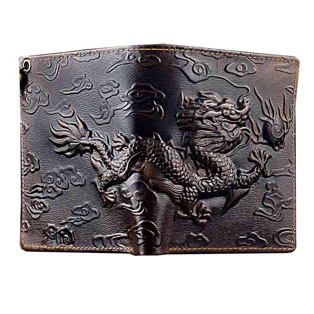 punkman2000 Vintage Dragon Mens Wallet Slim Card Money Purse Wi/Safe Chain