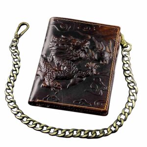 punkman2000 Vintage Dragon Mens Wallet Slim Card Money Purse Wi/Safe Chain