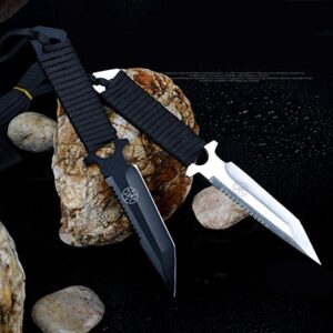 Fixed Blade Hunting Knife, Straight Blade, Nylon Handle Cover