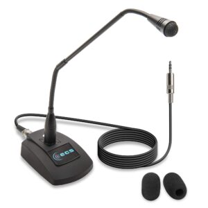 executive communication systems ecs wordsentry professional gooseneck microphone, 3.5mm uni-directional conference mic, anti slip base and adjustable heavy duty metal design