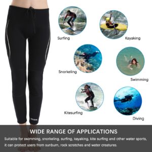 REALON Wetsuit Pants Men Womens Wet Suits Swim Tights 3mm Neoprene Swimming Leggings 2mm Long Diving Surfing Kayak Pant Keep Warm for Workout Scuba Snorkeling Canoeing Water Sports