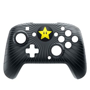 PDP Gaming Wired Pro Controller Faceplate: Black Mario Star - Nintendo Switch Faceoff