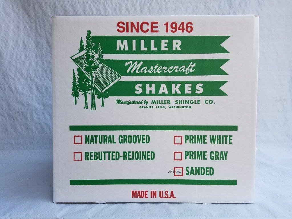 Miller Shingle 18 Inch Rebutted and Rejointed (R&R) Sanded Cedar Sidewall Shingles 1 Square Carton