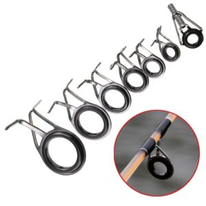 Honbay 7pcs Set Mixed Sizes Fishing Rod Eyes Guides Line Rings Repair Kit