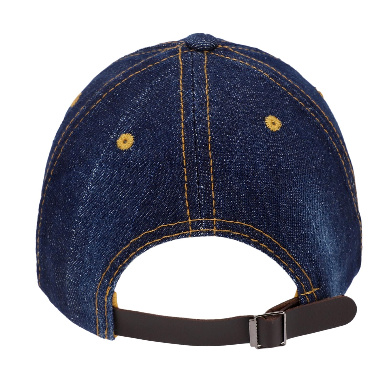 Song Qing Jean Snapback Hat Women Men Bling Cross Rhinestones Denim Baseball Cap Dark Blue