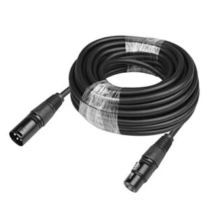 mountain ark 30ft 3 pin dmx cable male/female xlr connector stage lighting data signal wire for spotlight par light moving head light