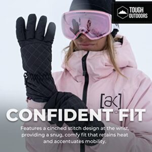 Tough Outdoors Women's Ski Gloves - Womens Snow Gloves - Winter Waterproof Snow Gloves - Adult Snow Gloves - Ladies Snowboarding Gloves