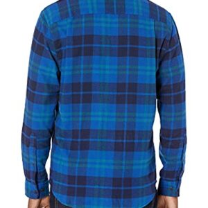 Amazon Essentials Men's Long-Sleeve Flannel Shirt (Available in Big & Tall), Black Blue Plaid, XX-Large