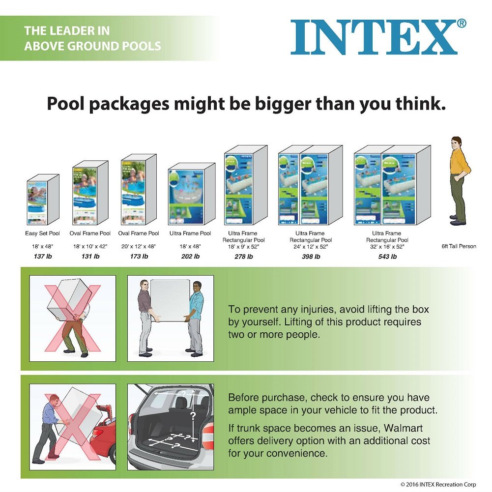 Intex 16' x 48" Prism Frame Above Ground Swimming Pool with Filter Pump