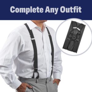 LUTHER PIKE SEATTLE Suspenders for Men - 1.25" Y-Back Men's Suspenders, Black