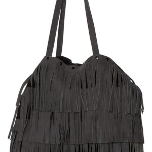 LAGGO Remy Fringe Bag (Black Nubuck)