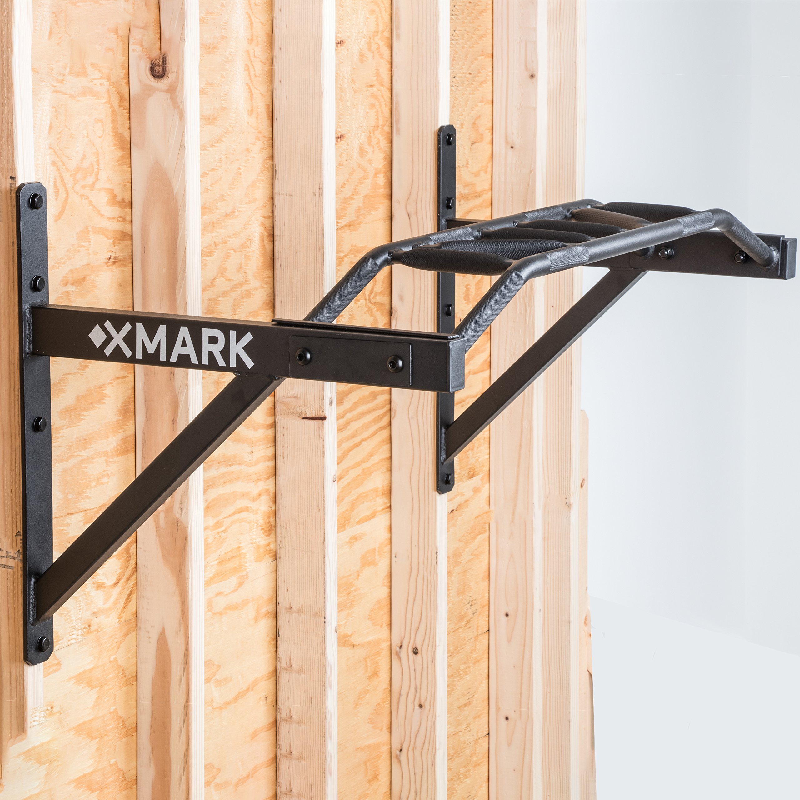 XMark Pull Up Bar, Wall Mounted Pull-Up Bar, Commercial Multi-Grip Wall Mount, Greater Stability, Countless Hand Positions for Targeting Specific Muscles, Great Upper Body Workout