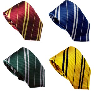 LilMents 4 Pack Pinstriped Formal Necktie Tie Set (Multicolored Set A)