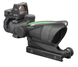 trijicon 4x32mm acog dual illumination green chevron .223 reticle 3.25 moa rmr sight ta51 mount black optics