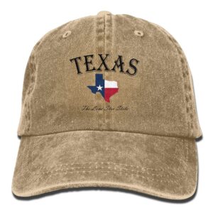 hdray unisex adult texas lone star state washed denim cotton sport outdoor baseball hat adjustable one size