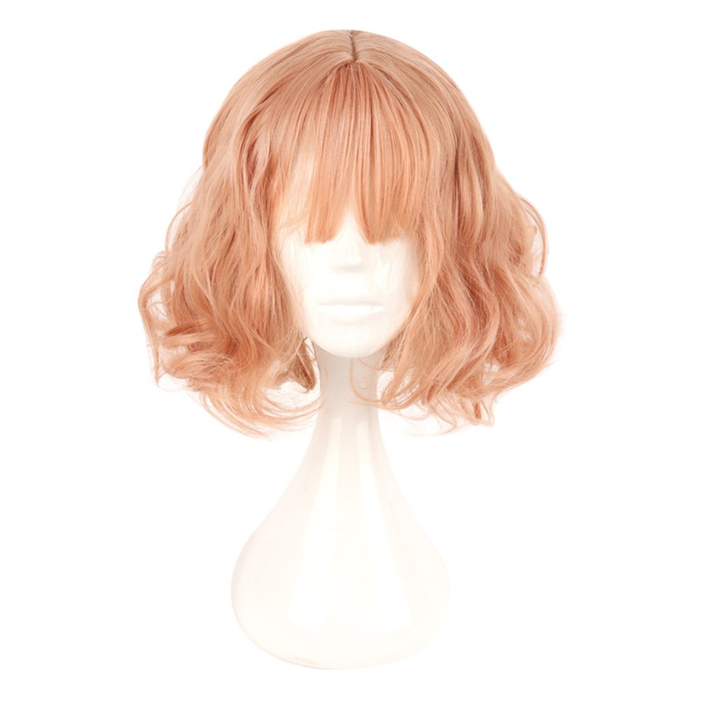 NiceLisa Lovely Pink Short Wavy Harajuku Anime Cosplay Wigs Full Hair COS Props