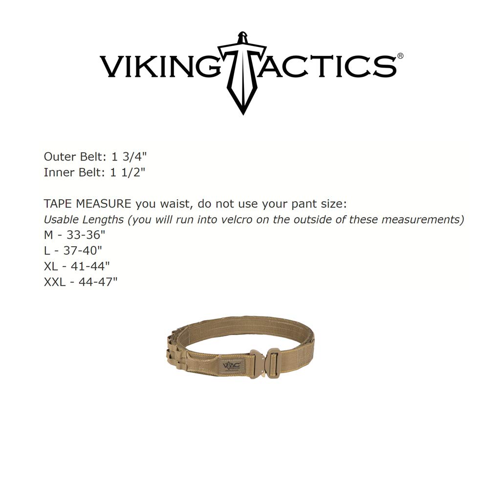 Viking Tactics® Raze Belt, VTAC®, Coyote, Large