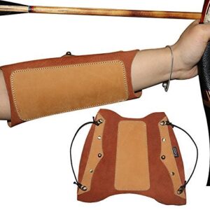 I-Sport Leather Suede Archery Protective Armguard Forearm Protector with Adjustable Straps