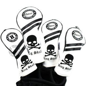 guiote skull 1 3 5 h golf headcover white vintage retro driver fairway wood hybrid cover